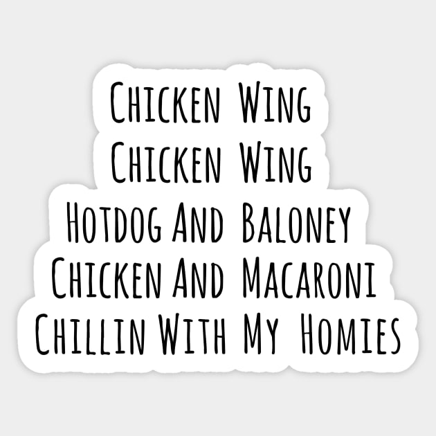 Chicken Wing Chicken Wing Hot Dog And Baloney Gift for Generation Z Sticker by yassinebd